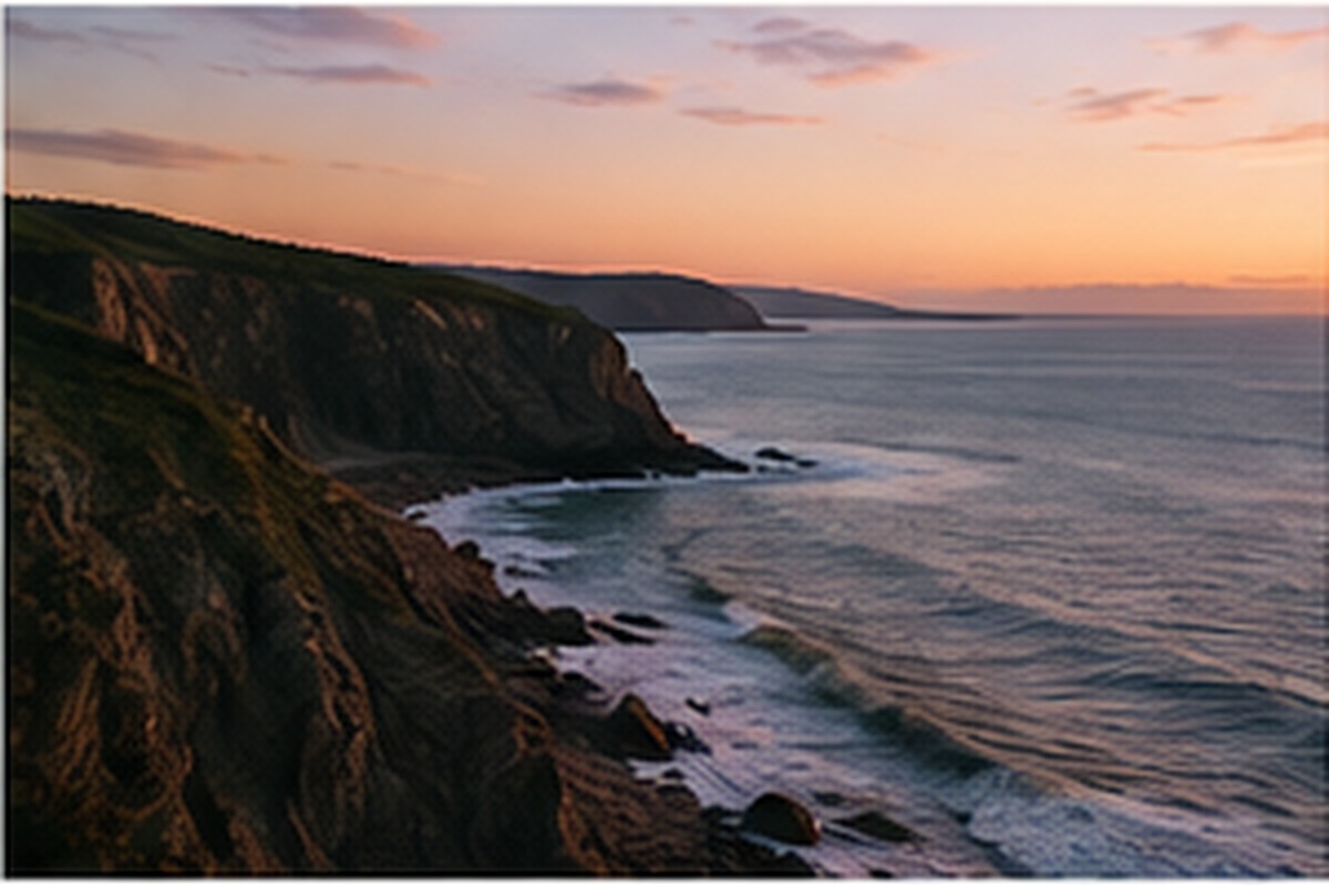 The Bay of Fundy coastline at golden hour