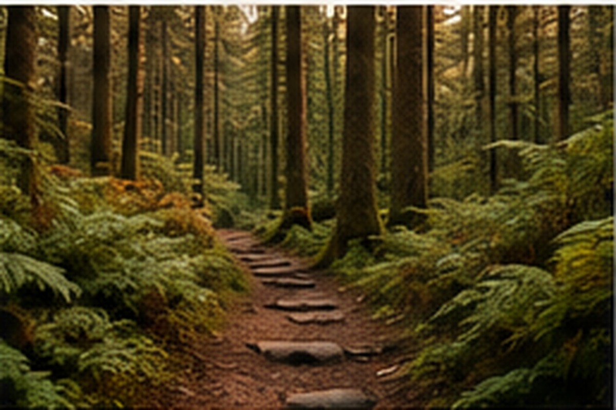 Forest trail in Atlantic Canada