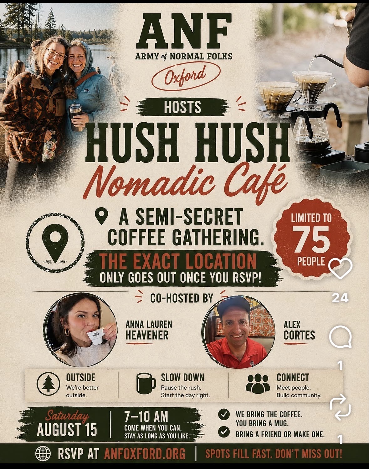 Hush Hush community event poster